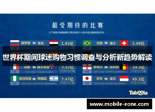 世界杯期间球迷购物习惯调查与分析新趋势解读 世界杯期间球迷购物习惯调查与分析新趋势解读