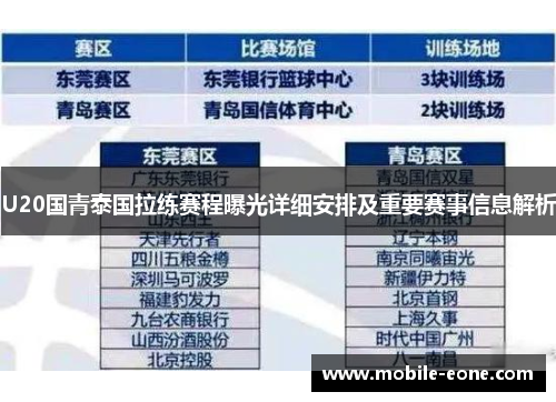 U20国青泰国拉练赛程曝光详细安排及重要赛事信息解析 U20国青泰国拉练赛程曝光详细安排及重要赛事信息解析